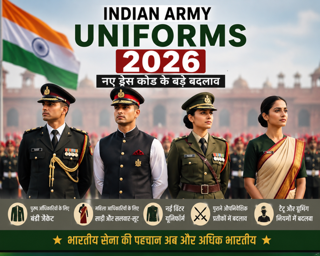 Indian Army Uniforms 2026: भारतीय सेना की वर्दी में बड़ा बदलाव, जानें नए ड्रेस कोड के सभी नियम